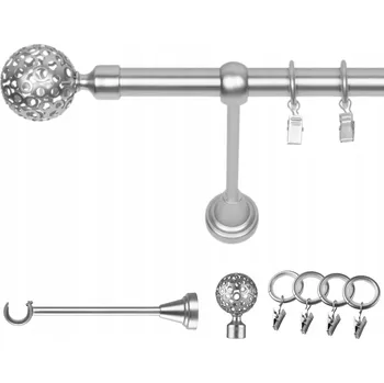 Garnýž GARNÝŽ 120 CM 19 MM CHROM MATNÝ MOON TICHÉ KROUŽKY SE ŽABKAMI