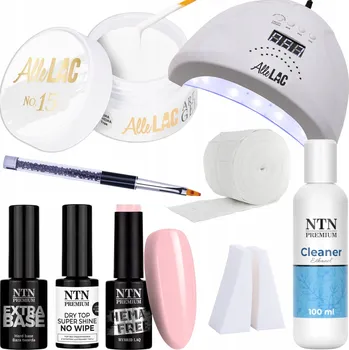 Lak na nehty Sada na nehty Babyboomer Lesk 9v1 UV Lampa Gel Báze Top Coat + Příslušenství