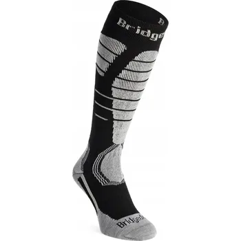 Pánské termoprádlo Lyžařské Ponožky Bridgedale Ski Easy On Merino black/grey L 44-47