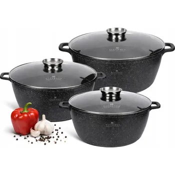 Hrnec Sada velkých hliníkových hrnců s mramorovým povrchem 10 l, 13,5 l, 18,5 l