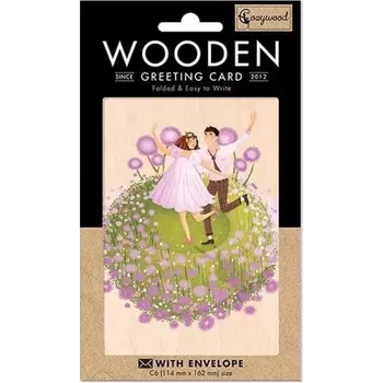 SVATEBNÍ DÁREK PŘÁNÍČKO NA SVATBA OBÁLKA NA PENÍZE Dřevěná SVATEBNÍ permanentka