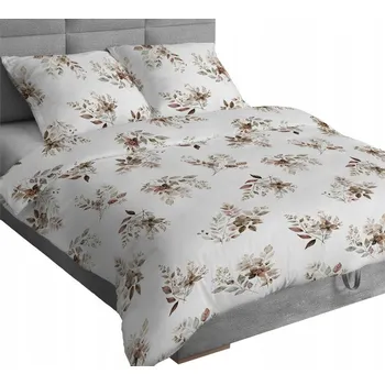 Povlečení Povlečení 160x200 bílá béžová květiny se zipem KARO Bavlna Max