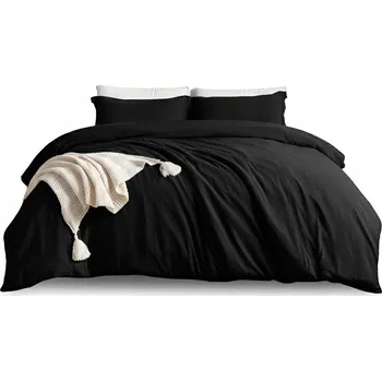Povlečení Povlečení Černé 200x220 Jednobarevné Hladké Zip