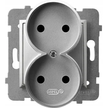 Elektrická zásuvka Stříbrná nástěnná Elektrická Zásuvka Ospel