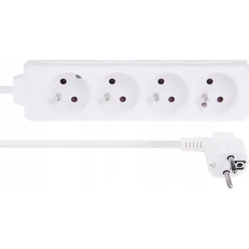 Napájecí kabel Zásuvková lišta Libox LB0082-5 , 4 zásuvky, 5 m, bílý