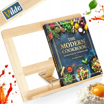 Obraz BAMBUSOVÝ stojan Kuchyňský stojan Opěrka na kuchařku tablet