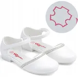 WOJTYŁKO 5B24423B Dívčí lodičky K PRVNÍMU SVATÉMU PŘIJÍMÁNÍ balerínky bílé 34 Bílá