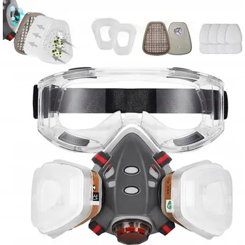 Plynová maska LAKÝRNICKÁ MASKA POLOMASKA OCHRANNÁ PROTIPRACHOVÁ FILTRY VLOŽKY BRÝLE