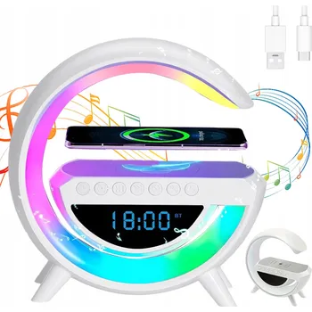 Lampička LED RGB LAMPičKA NOČNÍ S FUNKCÍ BEZDRÁTOVÉHO NABÍJENÍ QI, BLUETOOTH A ČTEČKOU KARET