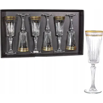 Sklenice Skleničky na šampaňské Bohemia Dorato, bezbarvé, žluté, 210ml, 6 ks