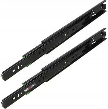 Nábytkové kování KULIČKOVÁ NÁBYTKOVÁ VODÍTKA PRO ZÁSUVKY POLIC PLNÝ VÝSUV H-45 ČERNÁ 350 mm