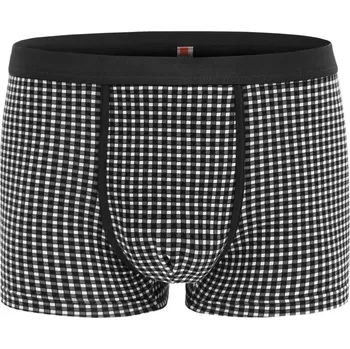 Boxerky Pánské bavlněné boxerky pohodlné CLASSIC černé s kostkovaným vzorem XXL Pako Jeans