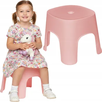 Jídelní židlička Dětská plastová židlička stolička sedátko růžové