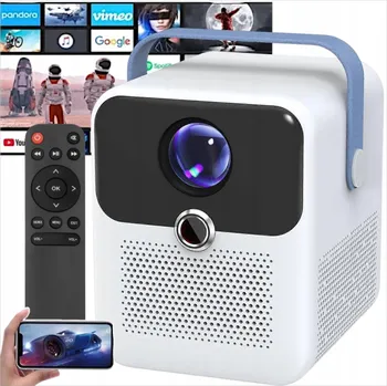 Projektor LED Projektor bílý 1280x720 Bluetooth s vestavěnými reproduktory