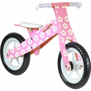 Odrážedlo Odrážedlo Cerlo dřevěné bílé růžové 12" pro děti ve věku Věk 3+