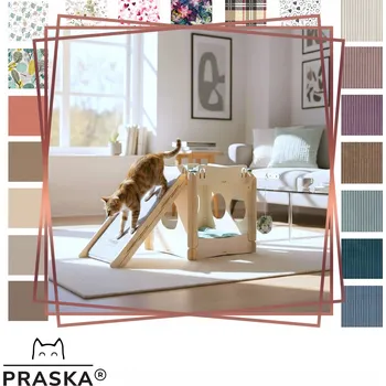 Škrabadlo pro kočky PRASKA - Eco Cats Collection hnědé do 60 cm, 2 úrovně