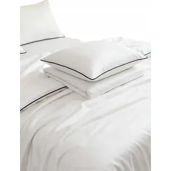 Povlečení BÍLÉ POVLEČENÍ S BAMBUSOVOU PASPULKOU 140x200 PREMIUM SADA JEMNÉ PŘÍRODNÍ