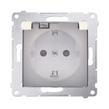 Elektrická zásuvka Elektrická Zásuvka nástěnná Kontakt-simon stříbrná