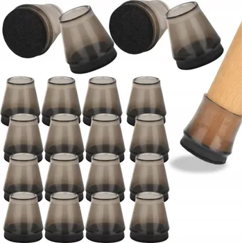 Podložka pod nábytek Ochranné návleky na nohy židlí s filcem černé 12-14 mm 16 kusů