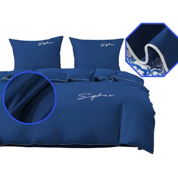 Povlečení SADA POVLEČENÍ 3 DÍLNÁ GLAMOUR 160x200 CM ELEGANTNÍ VÝŠIVKA GRANÁTOVÁ