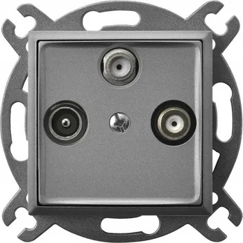 Elektrická zásuvka Anténní zásuvka nástěnná Ospel šedá