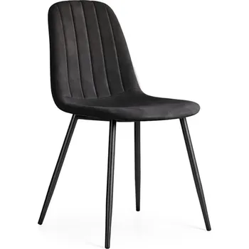 Jídelní židle Jídelní židle LUMO sametová, černá / černé nohy