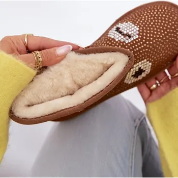 Dámské polobotky Zdobené Vyšší Zimní Boty Dámské Camel Galivra 36