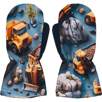 Rukavice Softshellové rukavice s fleecem - Stavba modrá - skladem Velikost: 5-6 roků