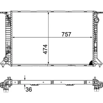 Motor automobilu Chladič, chlazení motoru MAHLE CR 1133 000P