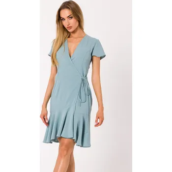 Dámské šaty ŠATY ZAVINOVACÍ MINI S VOLÁNEM 40 L