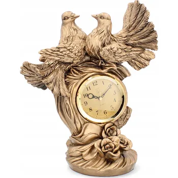 Hodiny LIVELLO Krbové hodiny stojací keramické retro zlaté 32 cm velké HOLUBICE