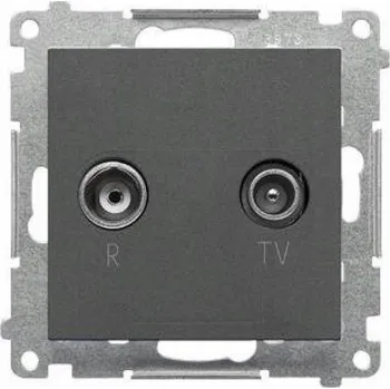 Elektrická zásuvka Anténní zásuvka nástěnná Kontakt-simon šedá