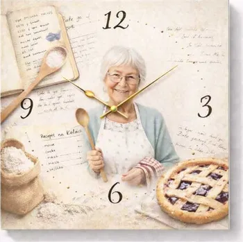 Hodiny Hodiny z vlastní fotografie – recepty - 20x20 cm / Plast / Karikatura