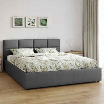 Postel Čalouněná dvoulůžková postel Jana 160x200 v odstínech šedé
