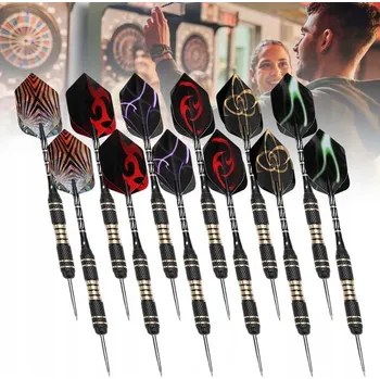 Šipka Zestaw 12 rzutek na šipky, kovové šipky na terče