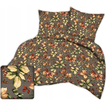 Povlečení Krepové povlečení 160x200 grafitové, podzimní listy