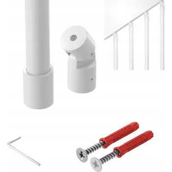 Prostěradlo Zábradlí na schody harfa šikmé nastavitelné bílé 200 cm průměr 25 mm Nebo