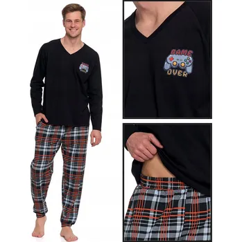 Pánské pyžamo Moraj pánské bavlněné pyžamo s dlouhým rukávem, velikost L