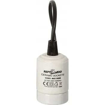 Objímka na žárovku KERAMICKÁ OBJÍMKA S KABELEM DO TERÁRIA PRO VÝHŘEVNÉ ŽÁROVKY ZÁVIT E27