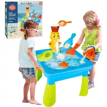 Dětské zboží Woopie vodní a pískový stolek 2v1 s kachničkou a vodopádem, 9 doplňků