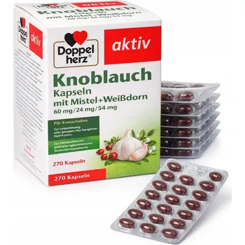 Doppelherz Česnek Jmelí Hloh 270 Kapslí Podpora Srdce a Krevního Oběhu EXTRA