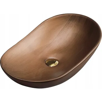 Umyvadlo KERAMICKÉ UMYVADLO NA DESKU OVALNÉ LAVI-BR-625 HNĚDÉ