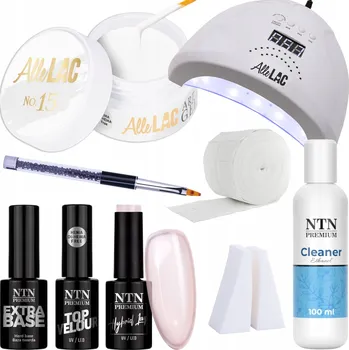 Lak na nehty Sada na nehty Babyboomer Mat 9v1 UV Lampa Gel Báze Top Coat + Příslušenství