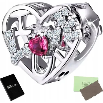 Přívěsek PŘÍVĚSEK SRDCE I LOVE YOU LÁSKA KORÁLEK