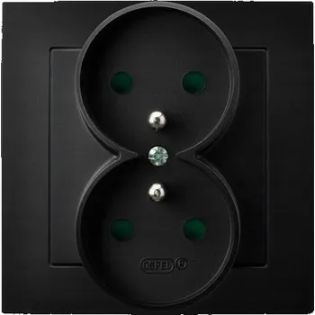 Elektrická zásuvka Elektrická Zásuvka nástěnná Ospel černá