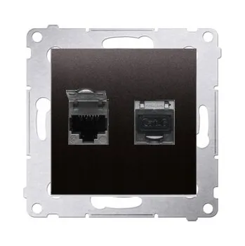 Elektrická zásuvka Internetová zásuvka nástěnná Kontakt-simon černá