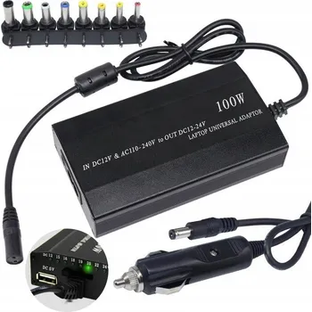 Napájecí adaptér pro notebooky GAT 100 W 12-24 V, náhrada s 8 konektory