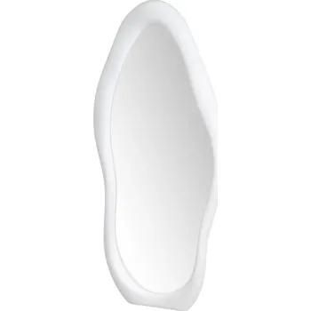 Zrcadlo ZRCADLO ZÁVĚSNÉ NÁSTĚNNÉ BÍLÉ OVÁLNÉ NEPRAVIDELNÉHO TVARU ÚZKÉ BÍLÉ 75 CM