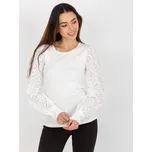 Bílá halenka s ozdobnými rukávy TW-BZ-OB-046.62P-white Velikost: XL