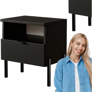 Noční stolek NOČNÍ STOLEK NOČNÍ STOLEK ČERNÝ ČERNÉ NOHY
